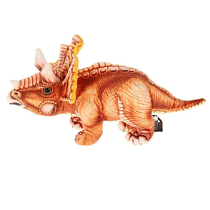 Мягкая игрушка "Динозавр Трицератопс", цвет коричневый, 35 см