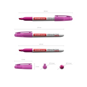 

Маркер текстовыделитель 0.6-4.0 мм Erich Krause V-15 фиолетовый, флуоресцентные чернила на водной основе