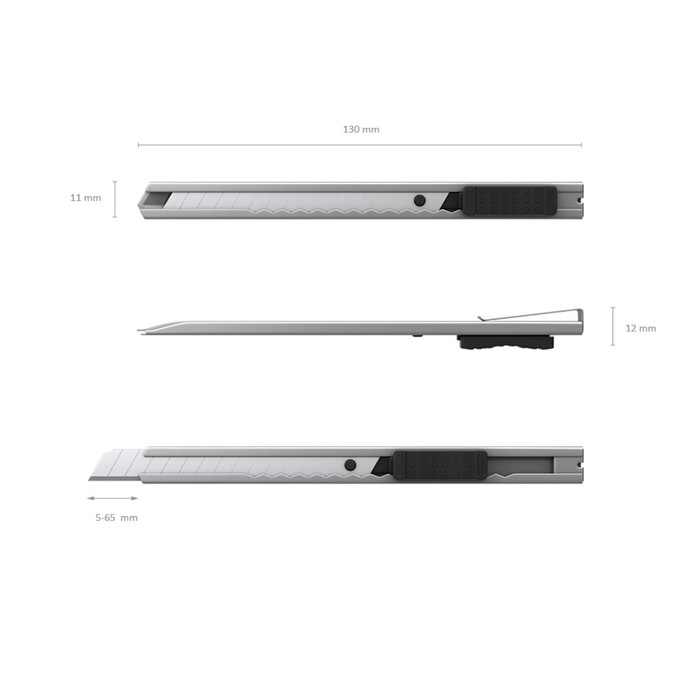 Нож канцелярский 9мм Erich Krause, с автоматической системой фиксации лезвия auto-lock, корпус ножа полностью металлический