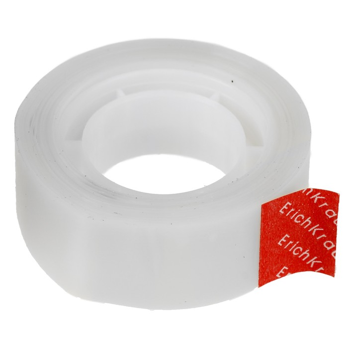 Клейкая лента канцелярская Erich Krause Invisible, 18мм х 20 метров, прозрачная с антибликовой матовой поверхностью, незаметна на ксерокопиях, банкнотах, фотографиях, 1 штука, в коробке с европодвесом