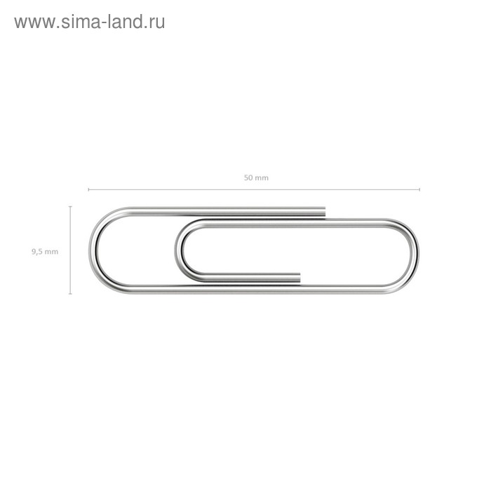 фото Скрепки канцелярские 50мм, 100шт, оцинкованные, erichkrause, картонная упаковка