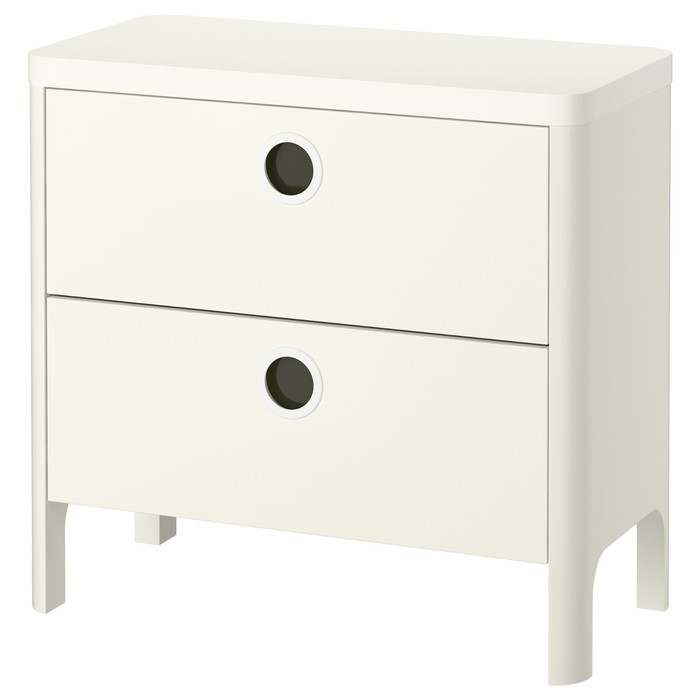 Комод 2 ящика БУСУНГЕ, белый, 80x75 см