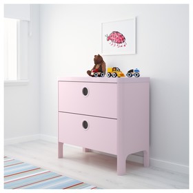 

Комод 2 ящика БУСУНГЕ, светло-розовый, 40х80x75 см