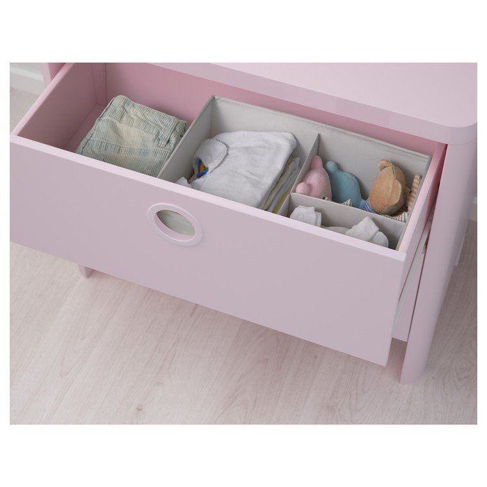 Комод 2 ящика БУСУНГЕ, светло-розовый, 40х80x75 см