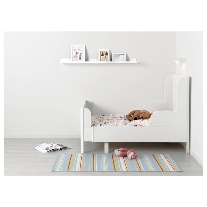Раздвижная кровать БУСУНГЕ, с основанием, белый, матрас 80x200 см