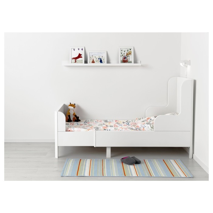 Раздвижная кровать БУСУНГЕ, с основанием, белый, матрас 80x200 см