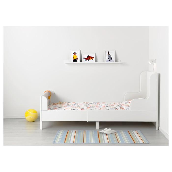 Раздвижная кровать БУСУНГЕ, с основанием, белый, матрас 80x200 см