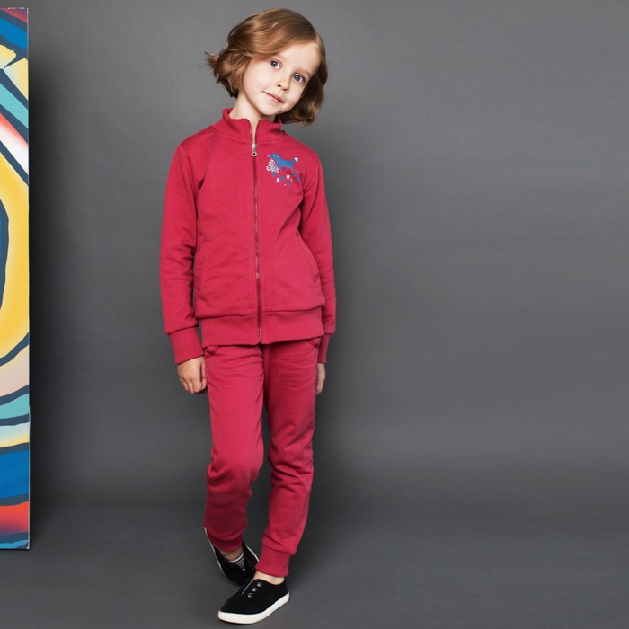 Брюки для девочки, рост 104 см, цвет бордовый 161-325-13