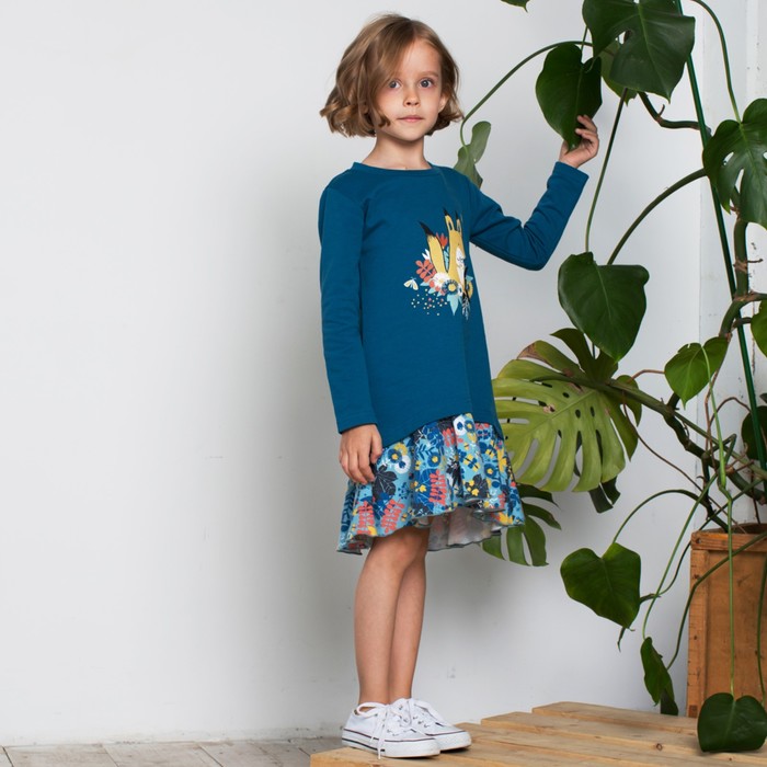 Платье для девочки, рост 116 см, цвет синий 161-330-08