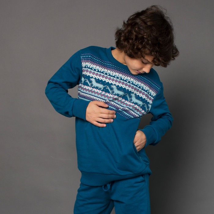 Джемпер для мальчика, рост 122 см, цвет синий 162-320-08
