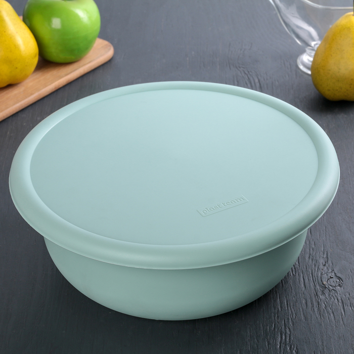 Миска 3,2 л с крышкой, цвет мятный