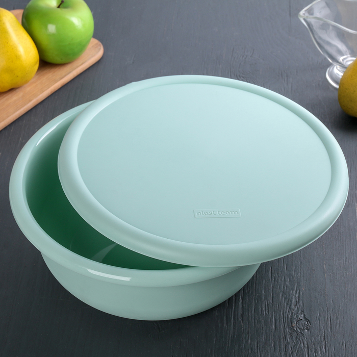 Миска 3,2 л с крышкой, цвет мятный