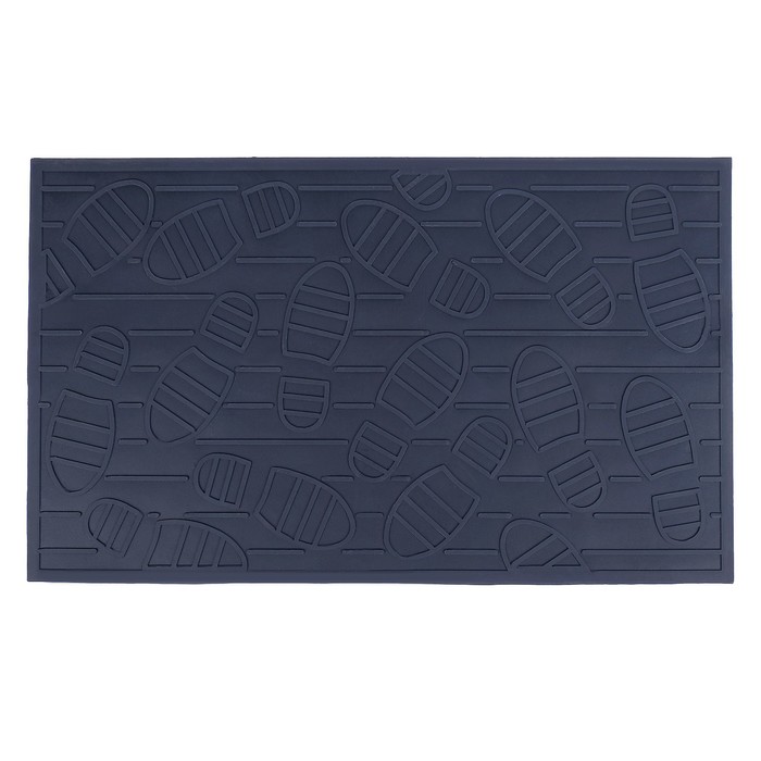 Коврик придверный "Следы", цвет черный