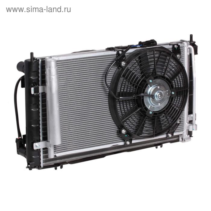 Блок охлаждения (радиатор+конденсер+вентилятор) для автомобилей Приора Panasonic Lada 2172-1308008, LUZAR LRK 01272 блок охлаждения радиатор конденсор вентилятор для автомобиля granta 15 тип kdac lrk 0194 luzar