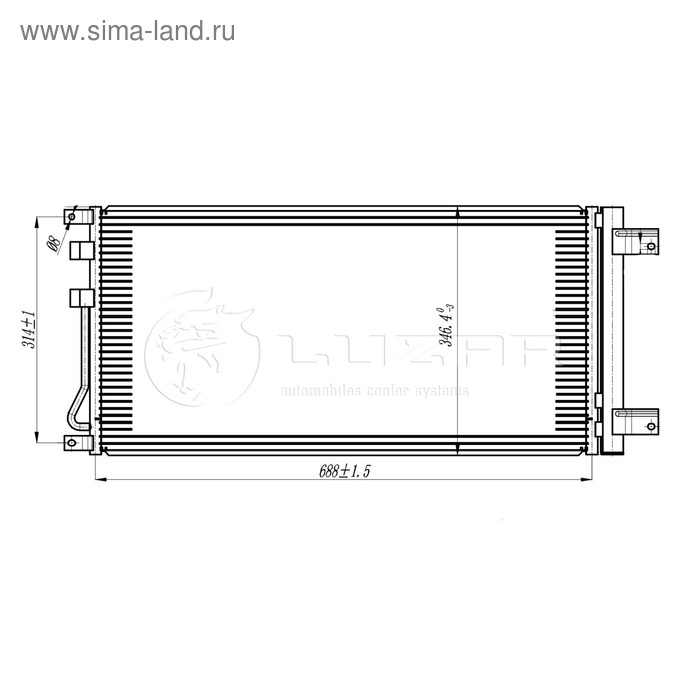 

Радиатор кондиционера New Actyon/Korando (12-) SsangYong 6840034001, LUZAR LRAC 1755