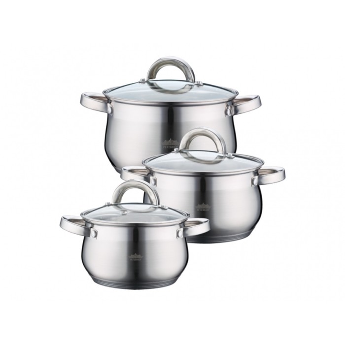 Набор кастрюль Peterhof, 6 предметов, 1,9 л, 2,5 л, 3,4 л