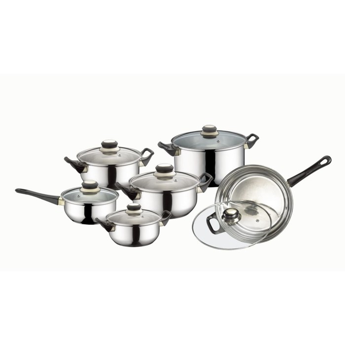 Набор посуды Peterhof, 12 предметов, чёрные бакелитовые ручки