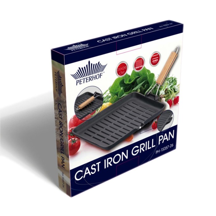 Сковорода Peterhof, чугун, деревянная ручка