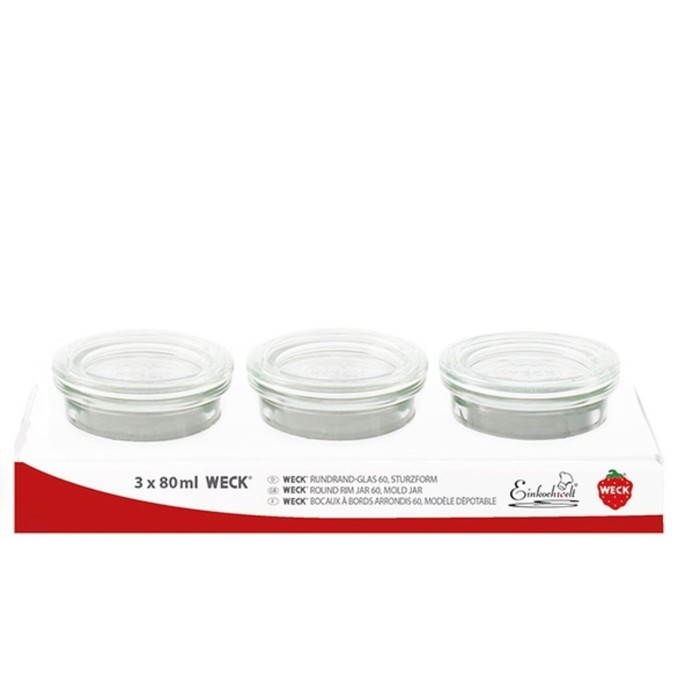 Набор банок Weck, 80 мл, с крышками, 3 шт.