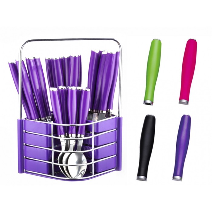 Столовый набор из 25 предметов Peterhof, ручки и подставка из пластика, 6 персон