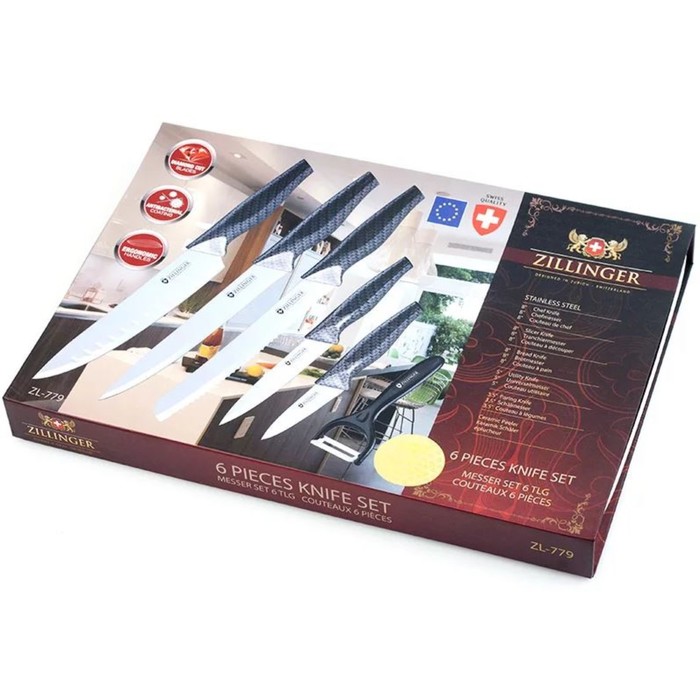 Ножи Zillinger 6 предметов, белое покрытие