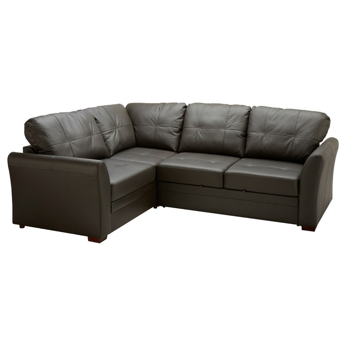 Угловой диван-кровать ГЕССБЕРГ, c модулем темно-коричневый