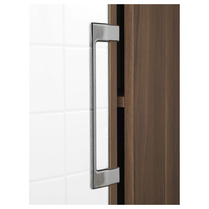 Шкаф высокий ГОДМОРГОН, зеркальная дверца, под грецкий орех