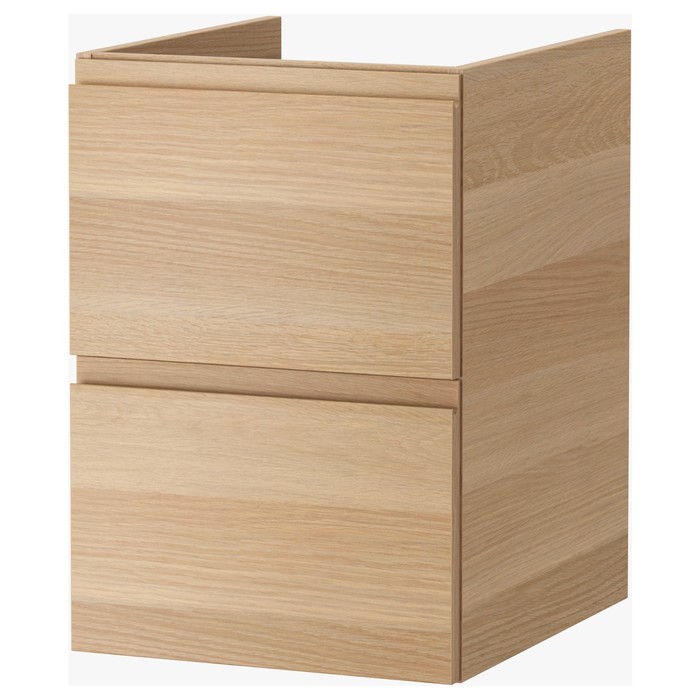 Шкаф для раковины 2 ящика ГОДМОРГОН, под беленый дуб