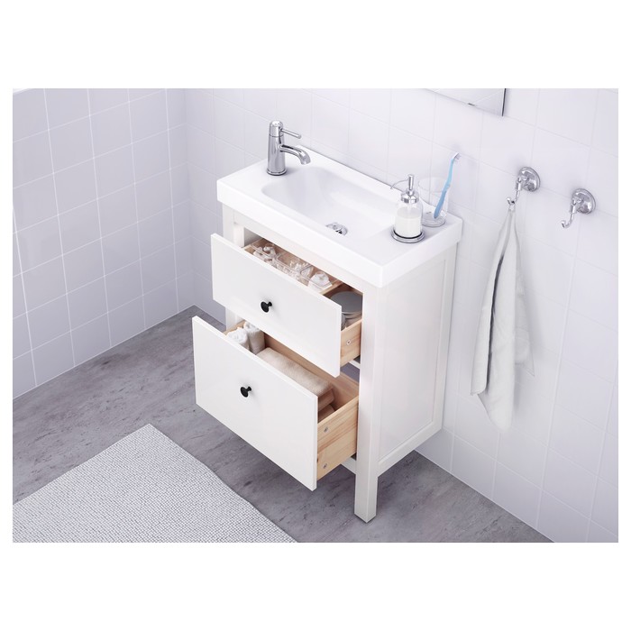 Шкаф для раковины 2 ящика ХЕМНЭС, белый