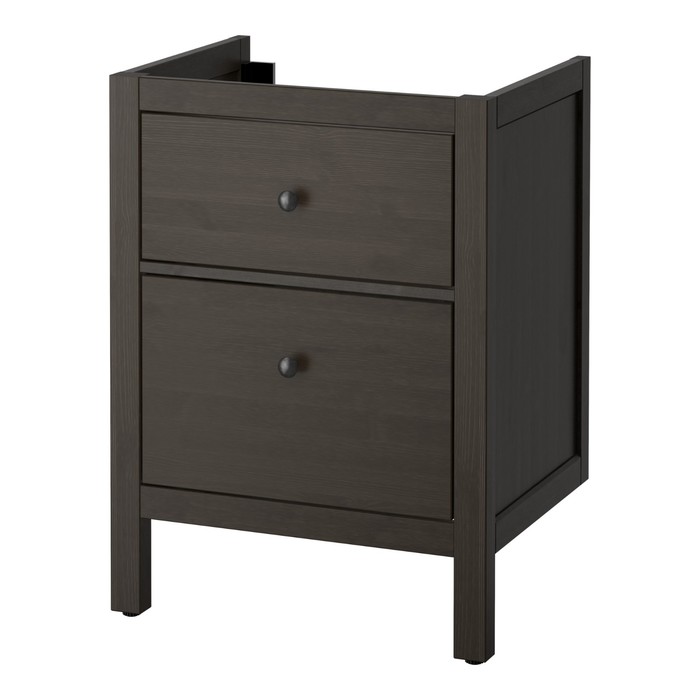 Шкаф для раковины 2 ящика ХЕМНЭС, морилка черно-коричнев