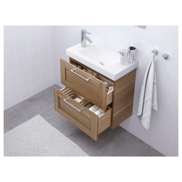 Шкаф для раковины ГОДМОРГОН 2 ящика, грецкий орех