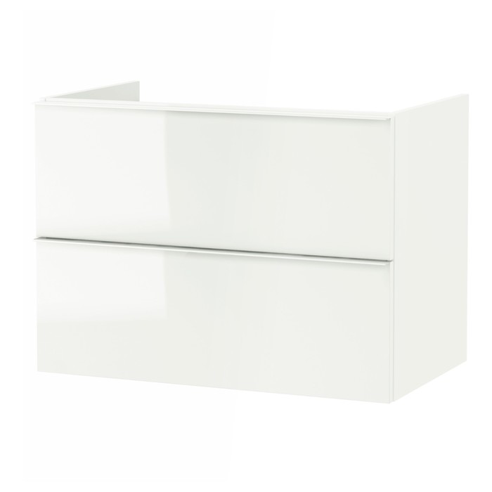 Шкаф для раковины ГОДМОРГОН, 2 ящика, 80x47x58 см, глянцевый белый