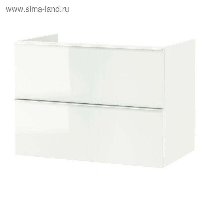 фото Шкаф для раковины годморгон, 2 ящика, 80x47x58 см, глянцевый белый ikea