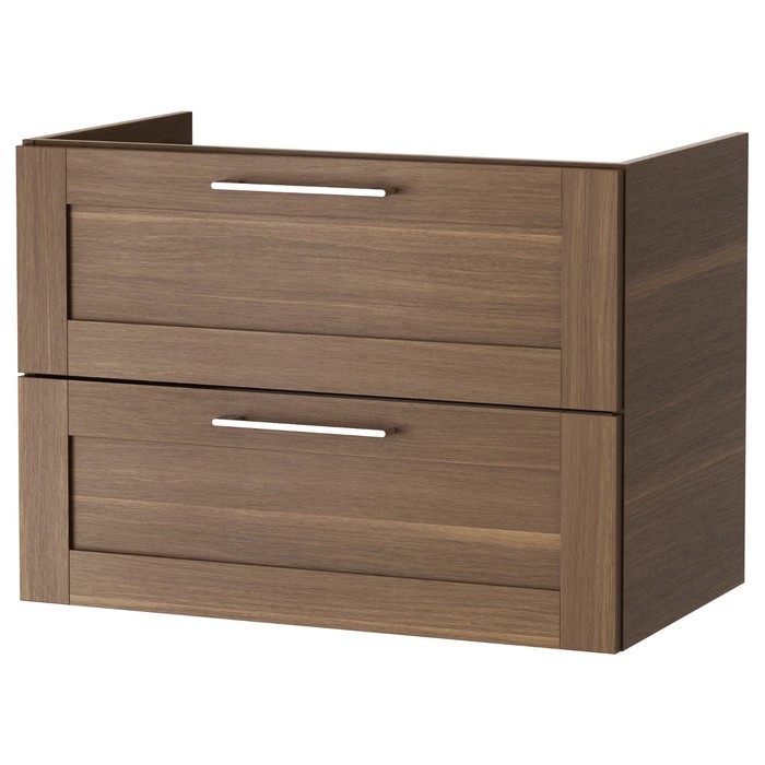 Шкаф для раковины ГОДМОРГОН, 2 ящика, 80x47x58 см, грецкий орех