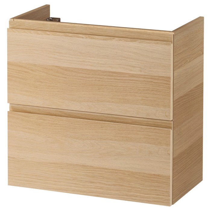 Шкаф для раковины ГОДМОРГОН, 2 ящика, под беленый дуб
