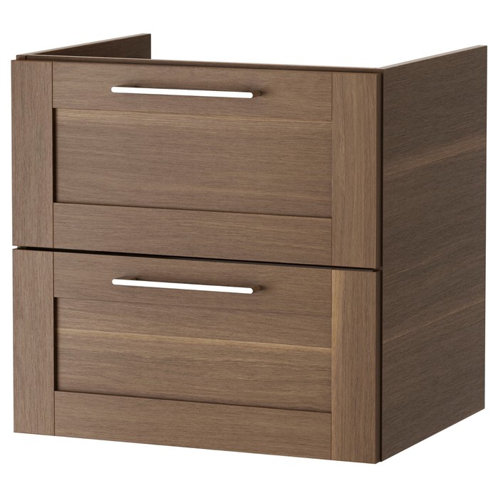 Шкаф для раковины ГОДМОРГОН, 2 ящика, под грецкий орех