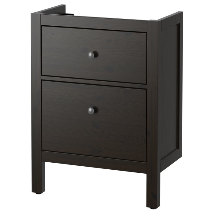 Шкаф для раковины ХЕМНЭС 2 ящика, морилка черно-коричневый