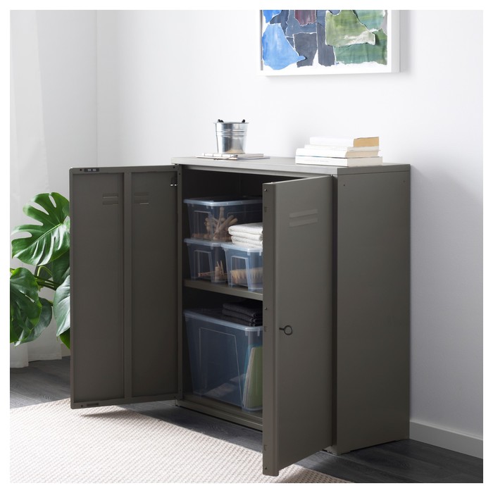 Шкаф с дверями ИВАР, 80х30x83 см, серый