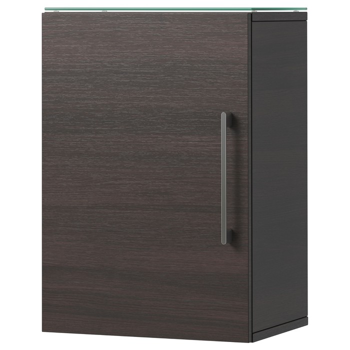 Навесной шкаф с 1 дверцей ГОДМОРГОН, черно-коричневый