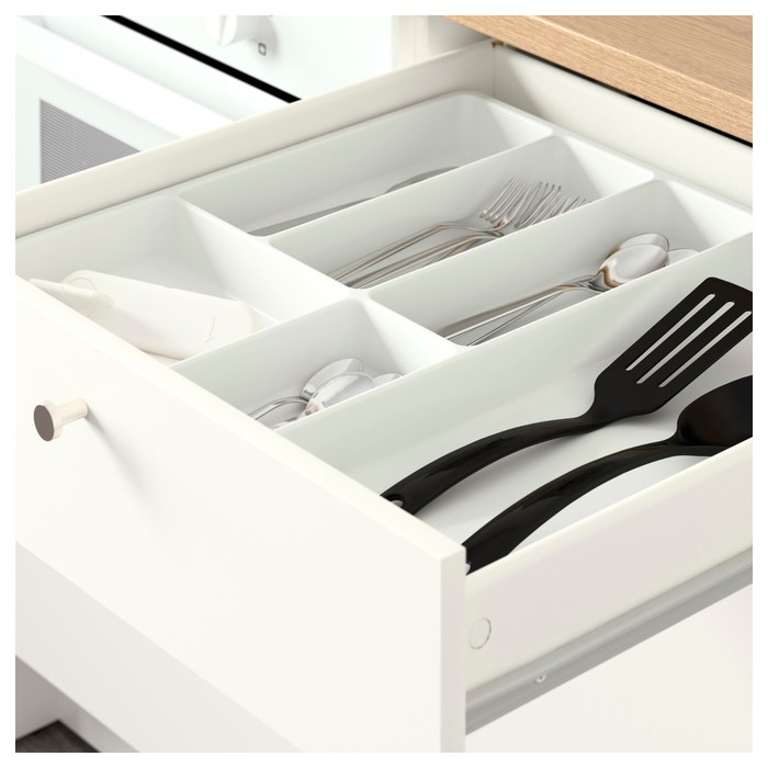 Напольный шкаф с дверцами и ящиком КНОКСХУЛЬТ, белый