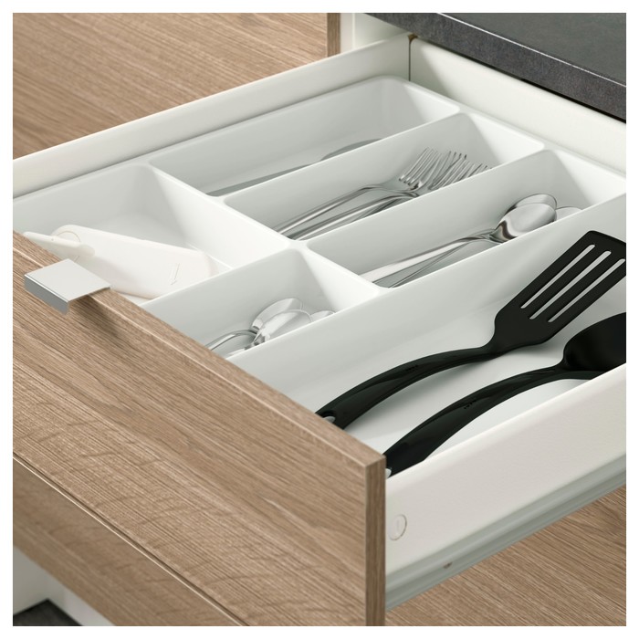 Напольный шкаф с дверцами и ящиком КНОКСХУЛЬТ, под дерево, серый