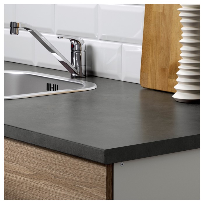 Напольный шкаф с дверцами и ящиком КНОКСХУЛЬТ, под дерево, серый