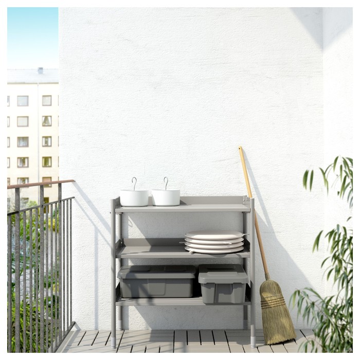 Стеллаж ХИНДЭ, 78x82 см, серый