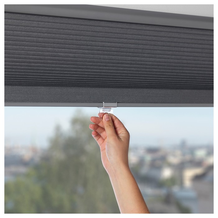 Сотовые жалюзи ХОППВАЛС, 100x155 см, серый