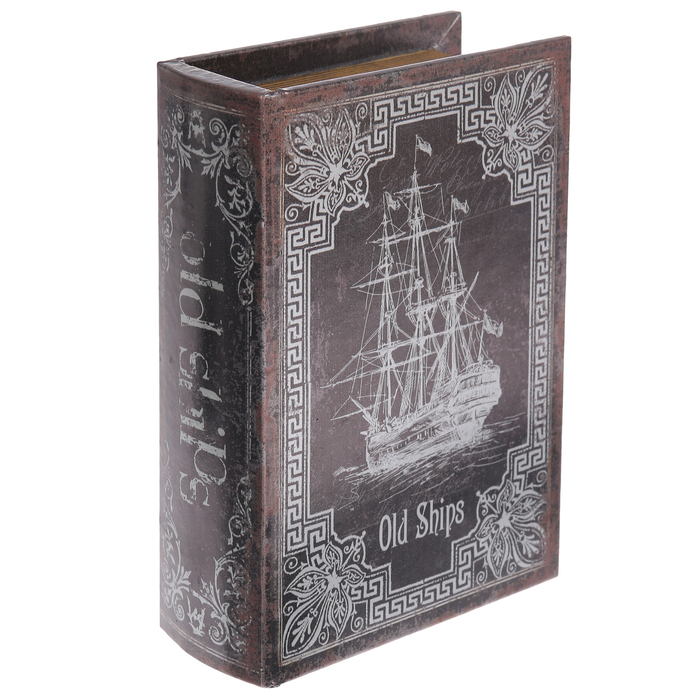 Шкатулка-книга дерево "Голландский корабль" 16х11х4,5 см