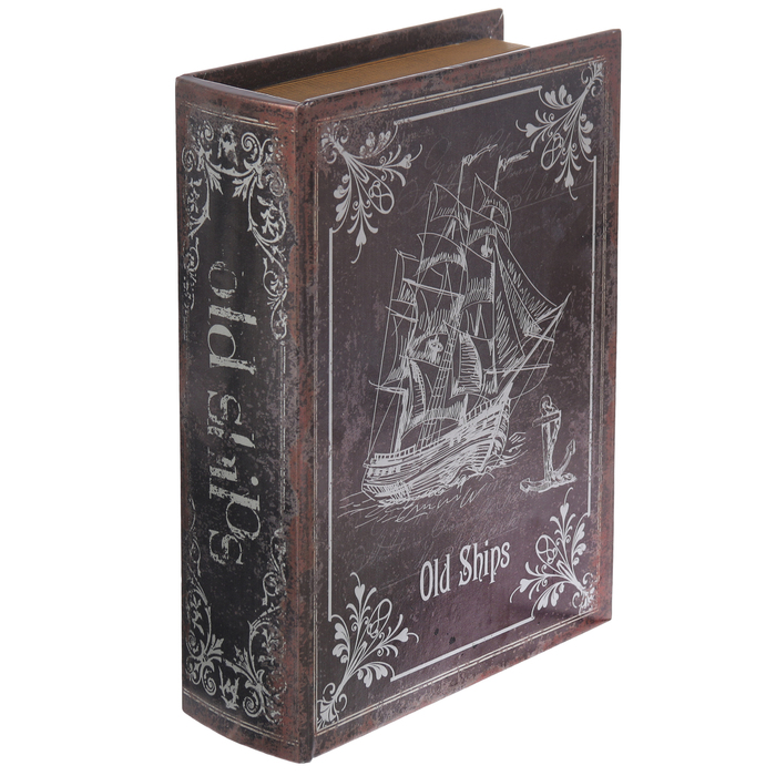 Шкатулка-книга дерево "Голландский корабль" 23х17х6 см