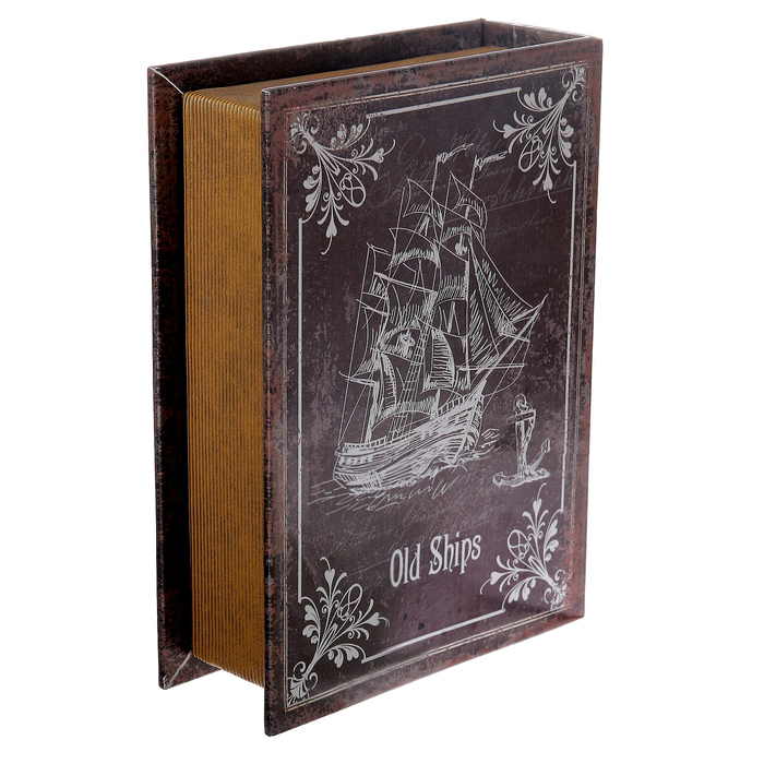 Шкатулка-книга дерево "Голландский корабль" 23х17х6 см