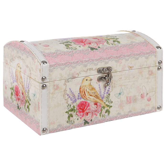 Шкатулка сундучок "Птица в пышных цветах" 16х23х13 см