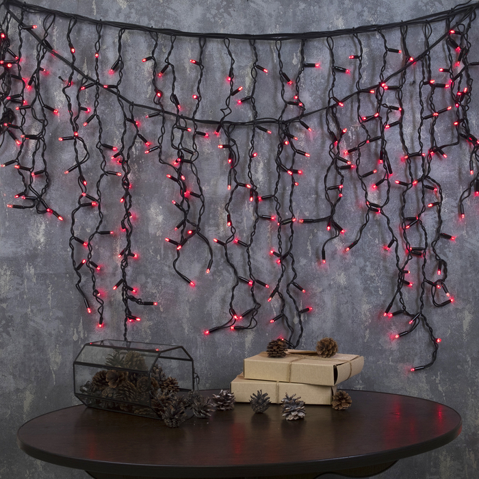 БАХРОМА уличная, УМС,Ш:5,6 м,В:0,9 м,Н.Т."Каучук"2W LED-330-220V,шнур питания,КРАСН УЦЕНКА