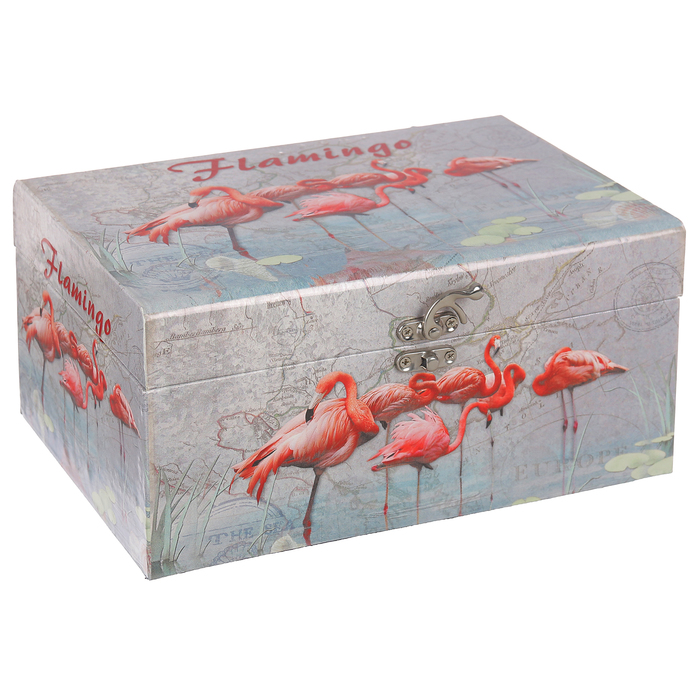 Шкатулка сундучок "Фламинго" 16х24х12 см